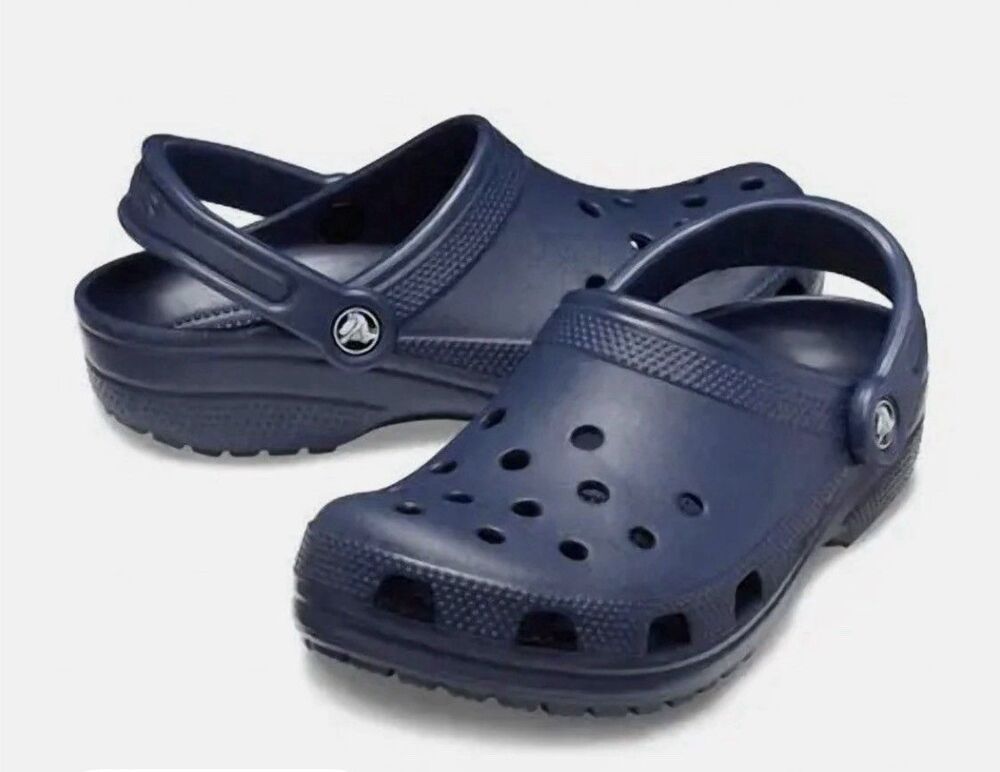 Crocs Classic Clog Dark Blue Men 8 Women 10 Slip On Comfort Clog Sandals